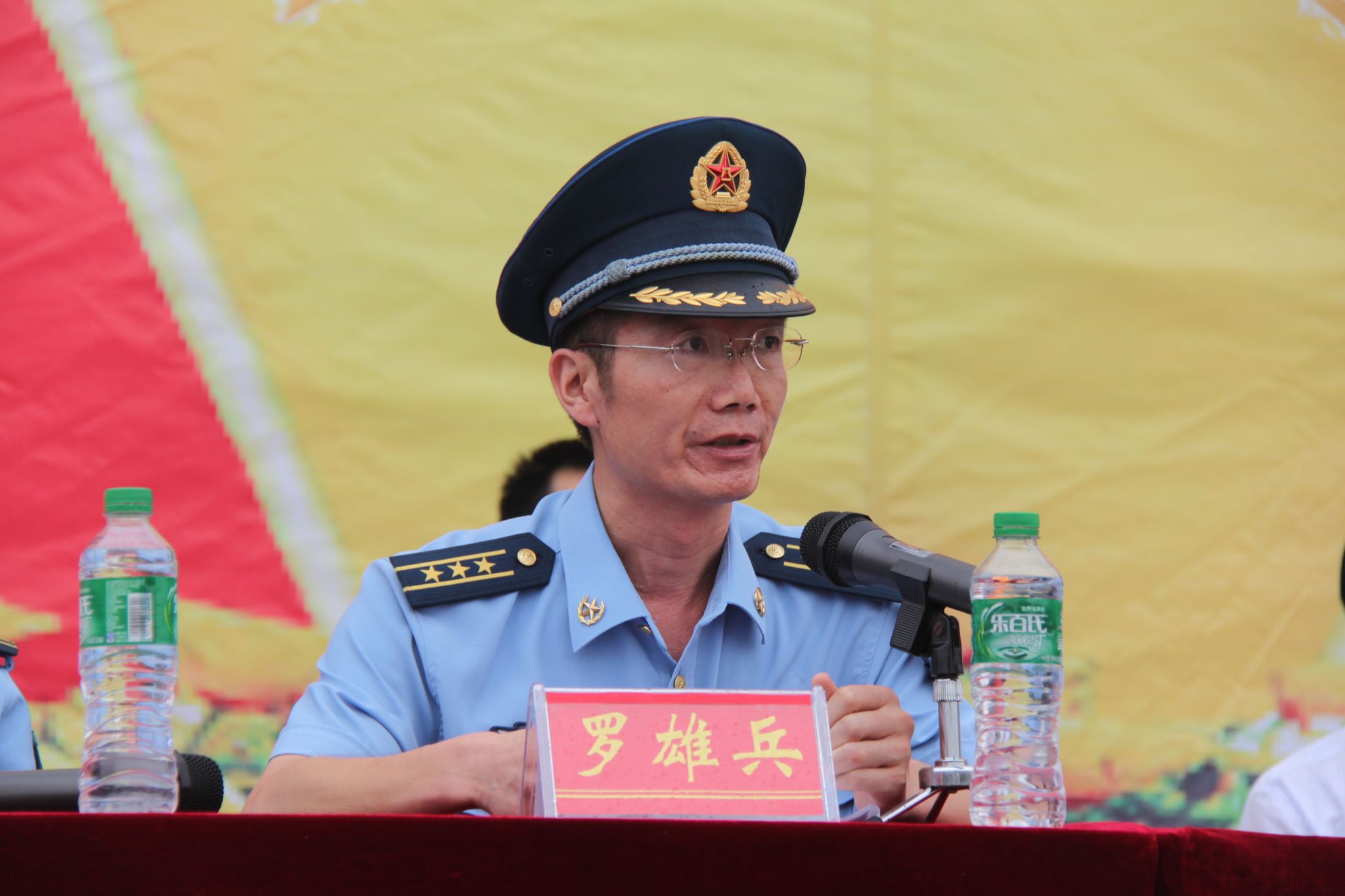 空军95607部队副政委罗雄兵上校讲话孙卫国校长讲话王小林副书记宣读